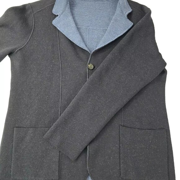 Maurizio Baldassari Brera Reversible Knit Wool Swacket Blazer Cardigan 52 M - Picture 7 of 16